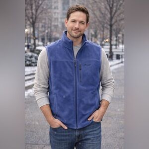 Pioneer Blue Fleece Zip Vest Casual Outdoor Layering Size M NWT